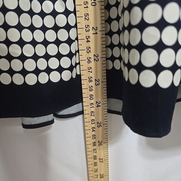 Talbots Pleated A-Line Midi Skirt Polka Dot Navy Blue White Size 16WP Petite - Picture 5 of 8